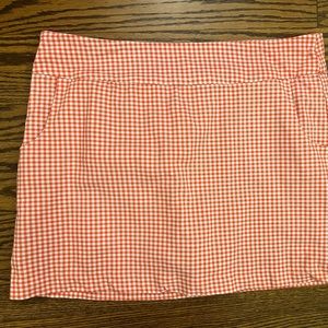Eight Clovers orange/red gingham skort